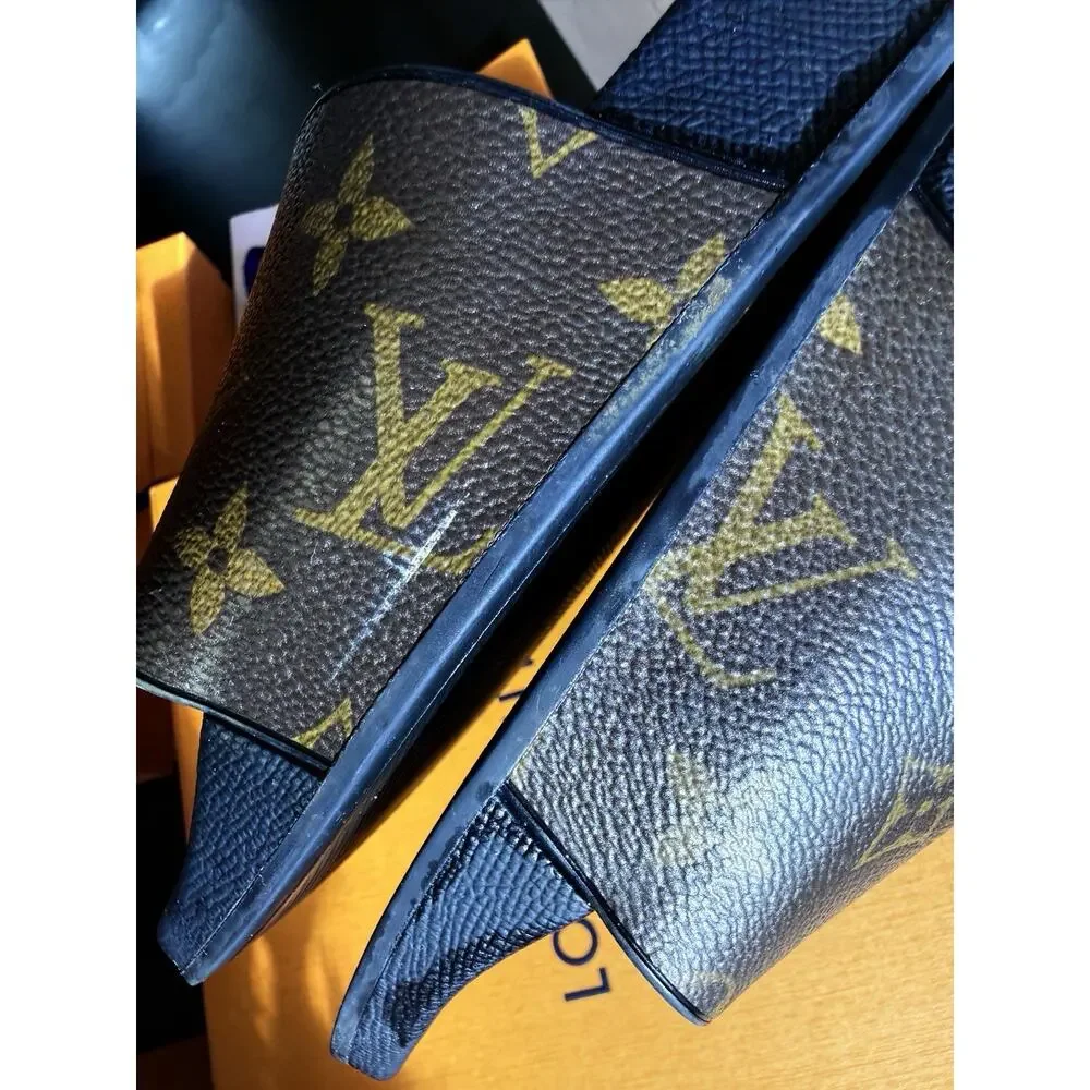 Louis Vuitton Waterfront Mule Monogram Canvas Black Slides Sandals Mens 7.5 W 10